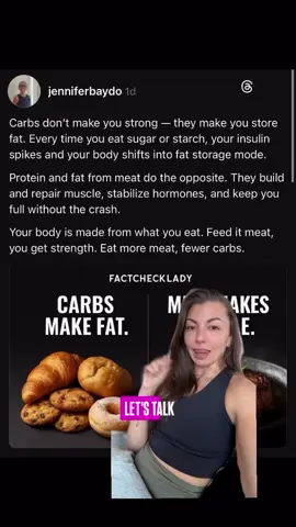 Weekly reminder that the internet is full of very useful information, and also very wrong information. It’s important to make sure you’re on the right side of data.  Easy ways to test this out:  - Does the person have the proper credentials to discuss this topic?  - Are they demonizing something in their post? (In this case, it’s carbs) - Are they also selling the solution to their fearmongering? Usually a supplement of some sort.  These 3 questions willl knock down 95% of grifters on the internet.  The other 5% are much harder. Stay tuned.