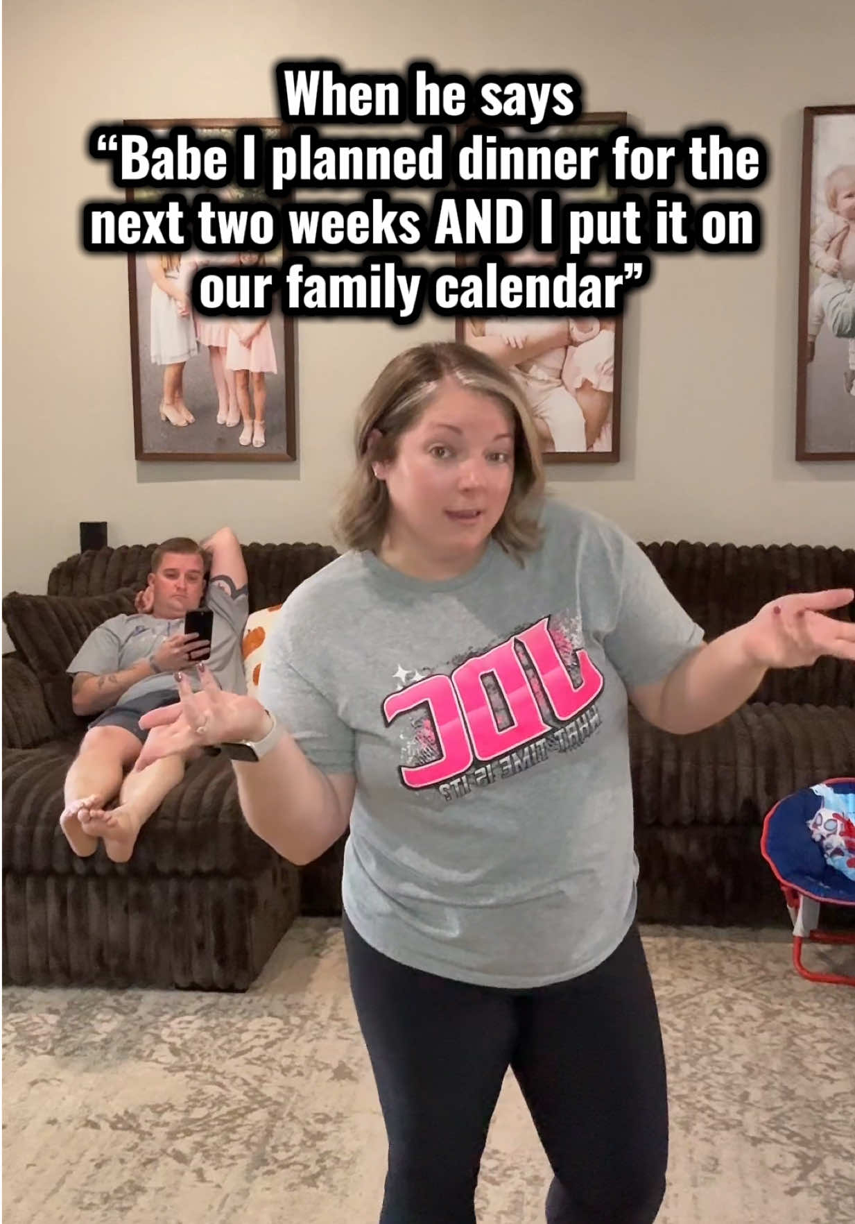 He is so over my shenanigans 🤣 #husbandwifecomedy #taylorswift #MomsofTikTok #funnyvideos 