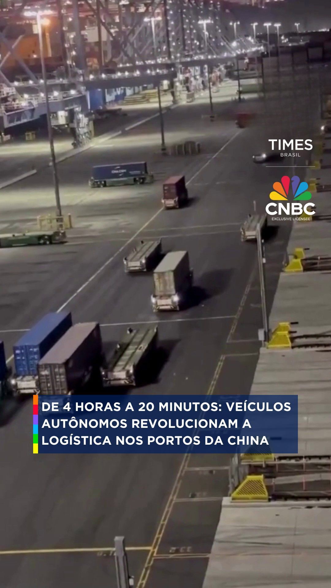 🚢 Os portos da China estão na vanguarda da logística global com sua tecnologia inteligente. Guindastes automatizados, veículos autônomos e sistemas de IA aumentam a eficiência em até 40% e reduzem custos de mão de obra em 60%, de acordo com o governo chinês. Além disso, a utilização dos sistemas digitais diminuem o transporte de cargas de quatro horas para apenas 20 minutos. 🌐 Com 5G e computação em nuvem, o porto se tornou o primeiro terminal inteligente de carbono zero do mundo, conectando a China a mais de 500 portos em 180 países. Mais do que movimentar contêineres, os portos se transformam em um hubs sustentáveis e estratégicos, fortalecendo a competitividade da região e impulsionando o comércio internacional. 📹 Reprodução/X 📌 ONDE ASSISTIR AO MAIOR CANAL DE NEGÓCIOS DO MUNDO NO BRASIL: 🔷 Canal 562 ClaroTV+ | Canal 562 Sky | Canal 592 Vivo | Canal 187 Oi | Operadoras regionais 🔷 TV SINAL ABERTO: parabólicas canal 562 🔷 ONLINE: www.timesbrasil.com.br | YouTube 🔷 FAST Channels: Samsung TV Plus, LG Channels, TCL Channels, Pluto TV, Roku, Soul TV, Zapping | Novos Streaming