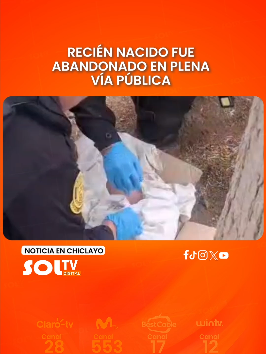 #Chiclayo I Un recién nacido fue abandonado en una calle del distrito de José Leonardo Ortiz en Chiclayo. Tras ser llevado al hospital regional de Lambayeque, los médicos indicaron que se encuentra estable, aunque presenta una pequeña fractura en el tórax.
