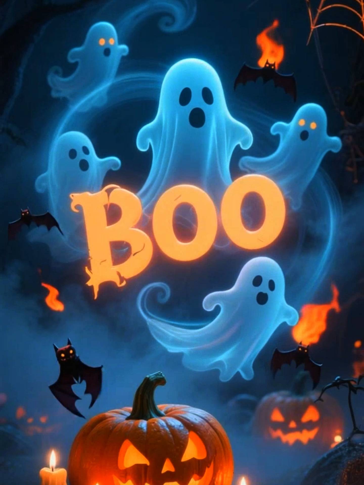 Halloween Wallpaper | Boo Crew in Action 👻✨ #halloween #spookyseason #livewallpaper #boo#ghostgang #halloweenwallpaper #aivideo #hauntedvibes #wallpapervideo #pumpkinvibes