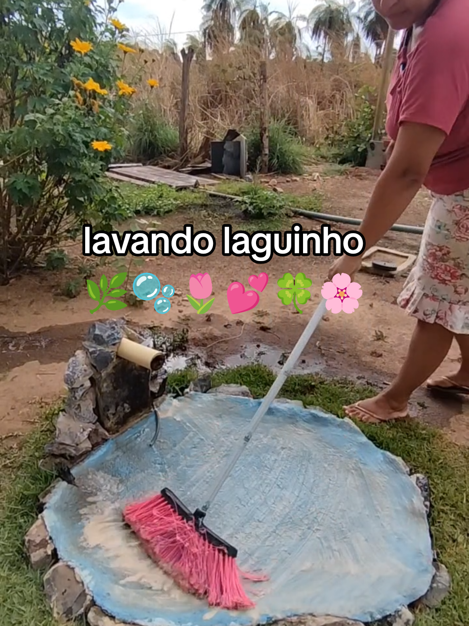 lavando o laguinho 🫧 #limpezanolago #lavandoolaguinho #lavando #rotina 