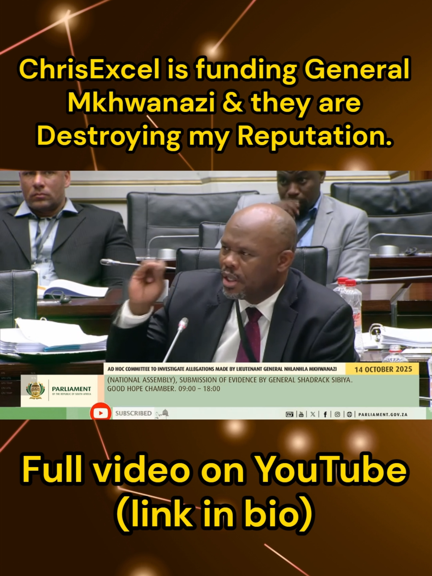 General Shadrack Sibiya name drops ChrisExcel. #fyp