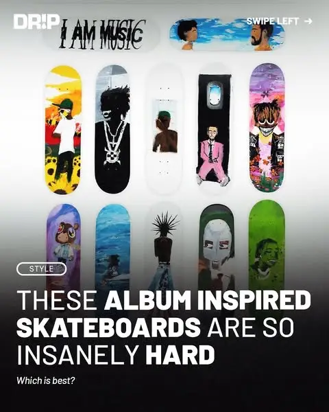 A wall filled with these would be so fire 🔥 (Made by hiphoppheaven & johnssick/IG) #rap #skatedeck #skateboard #hypebeast #raptok #art #rapartist #Skateboarding 