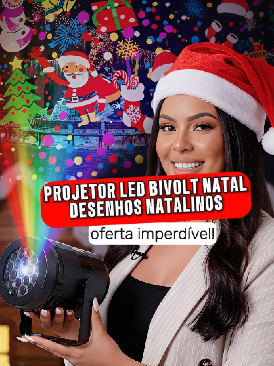 Projetor Luz Natal LED Bivolt , com desconto exclusivo aqui no tiktok shop 😱#tiktokviral #paraseu #projetor #NATAL #natalina