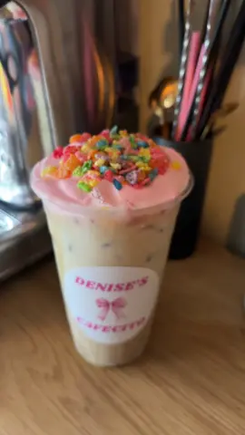 fruity pebbles cafecito is the move!!! #denisecafecito #fruitypebbles #cafecito #fyp 