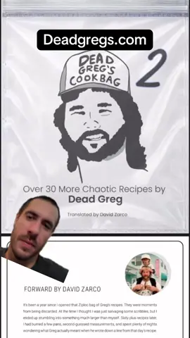 Dead Greg's Cookbag Volume 2 out now!!! Get hype! #cook #cookbook #deadgregs #recipes #recipenight 