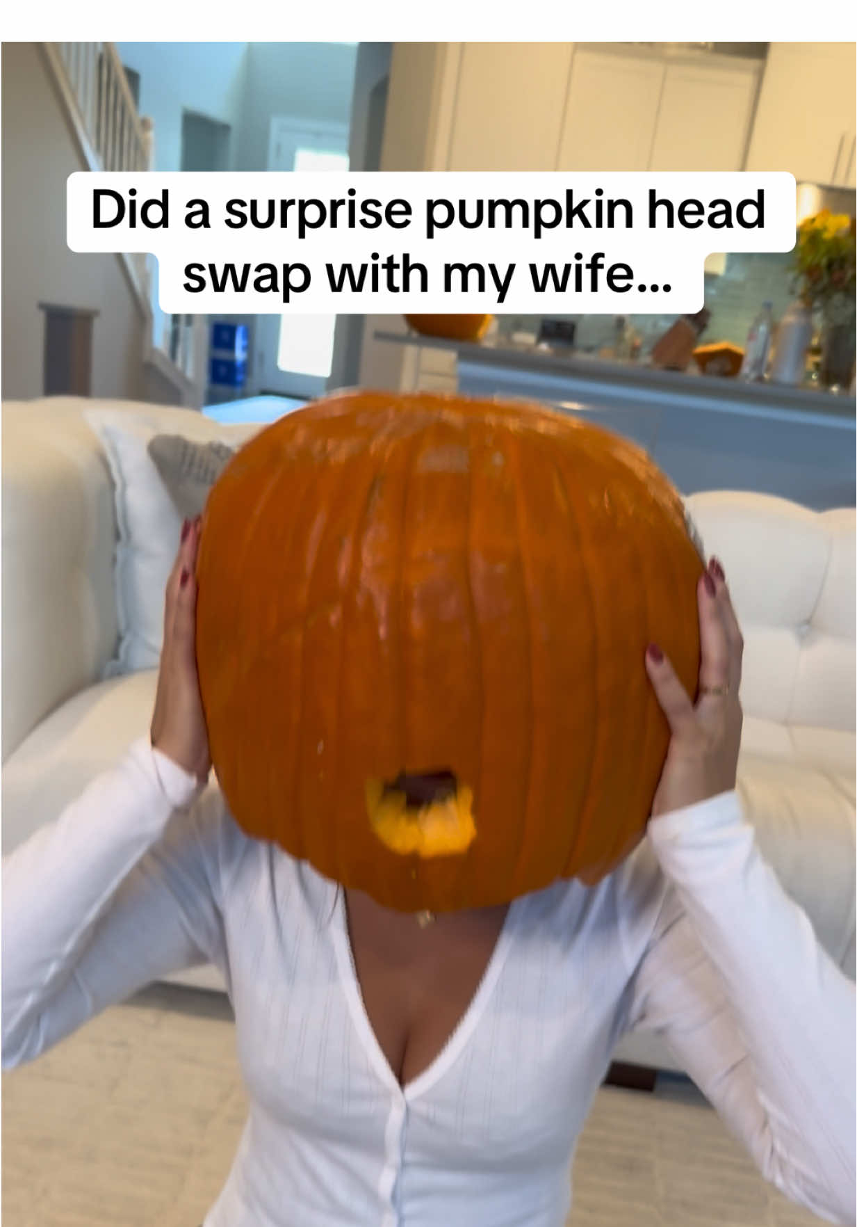 I should have Kown he was up to something 😫🙈😆 #husbandwife #halloween #pumpkin 