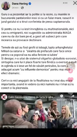 #danahering #calingeorgescu #newsupdate  #declaratiisocante  #romania 