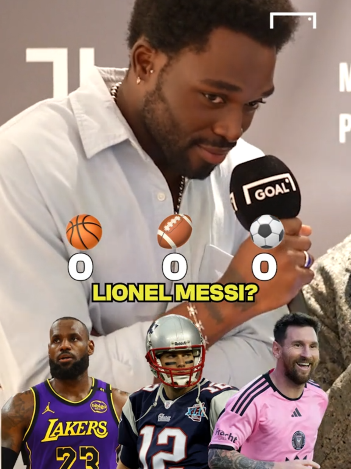 Which of these sports ICONS is more LEGENDARY … Tom Brady, LeBron James, or Lionel Messi? 🐐 This fan gave us his take, and picked between some of the biggest sports in the world 🔥 #football #soccer #messi #lebron #brady #nfl #NBA #MLS #PremierLeague #laliga #goalusa #footballtiktok #soccertiktok