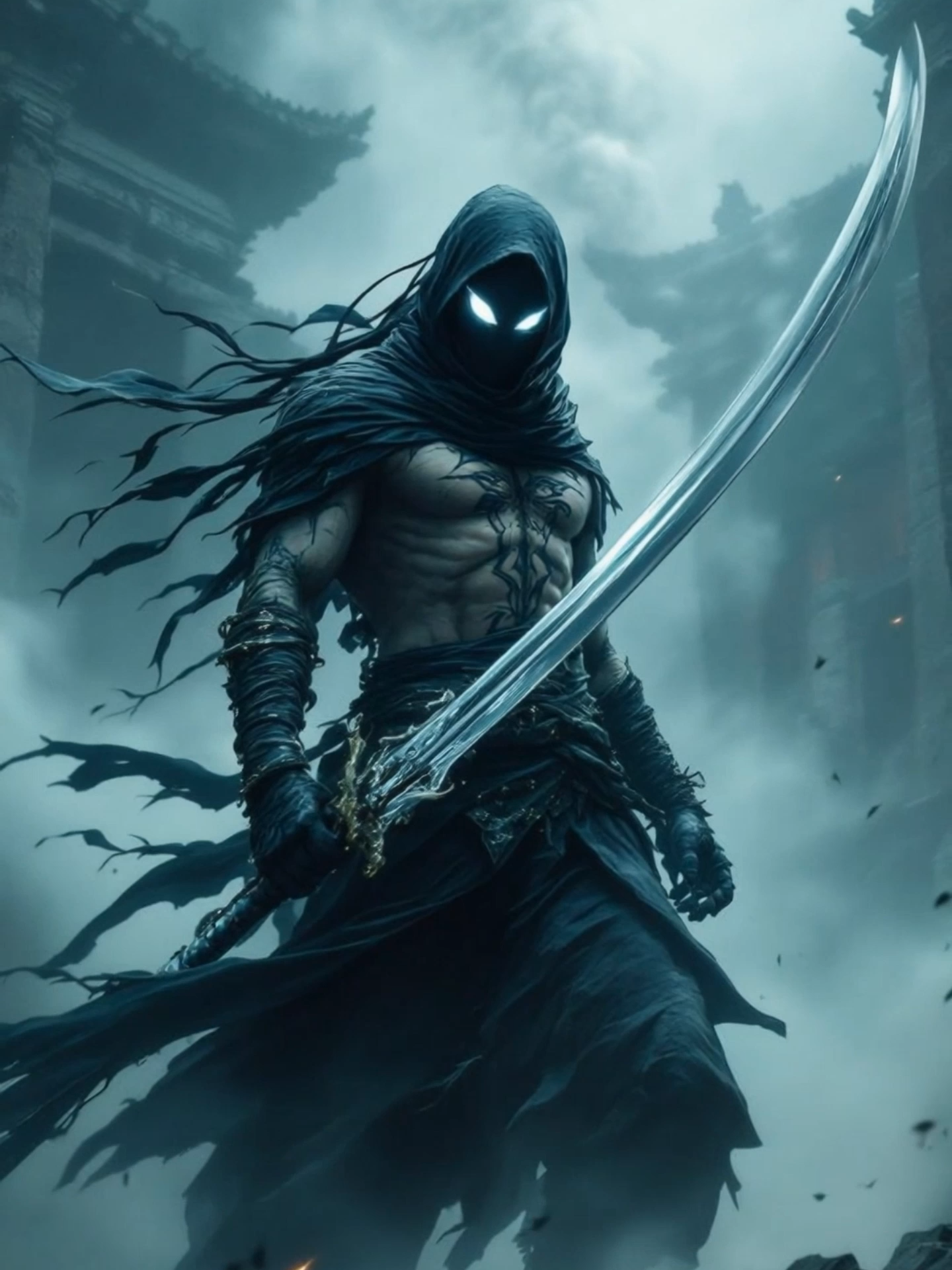 Live Wallpaper | Born in Darkness, Forged in Silence #darkwarrior #livewallpaper #ghostwarrior #darkfantasy #nightblade #assassin #klingai #wallpapervideo #animevibes