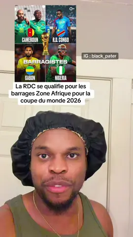 👉 @black_pater🇨🇩🇺🇸  La RDC se qualifie pour les barrages Zone Afrique pour la coupe du monde 2026. Les Léopards ont fait le nécessaire en l’emportant 1-0 face au Soudan au Stade des Martyrs 