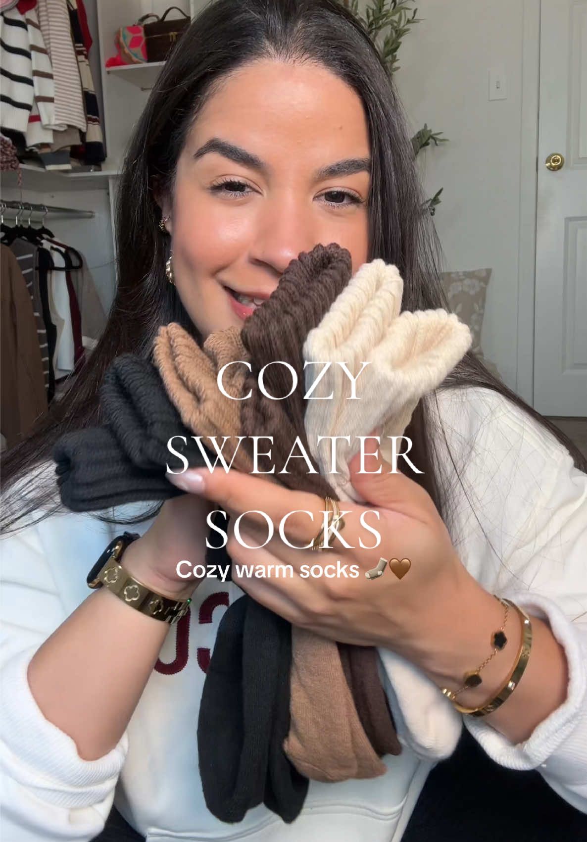 Cozy warm sweater socks 🤎 perfect neutral colors #socks #cozysocks #warmsocks #bootsocks #medias 