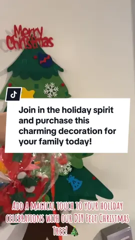 This eco friendly Felt Christmas Tree, equipped with 3M LED lights, invites your toddlers to engage in festive fun. Easy to assemble and decorate, it's a cherished centerpiece for any Christmas decor. This delightful addition to your Christmas celebrations is sure to spark joy and imagination. 💭 #christmastree #christmasdecorations #christmasdiy #christmastreedecor #xmasdecorations 