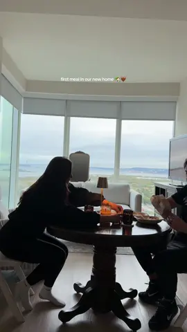 a yummy first meal in our home  @sweetgreen also the plastic chairs will not be staying very long i ordered our dining room chairs 🤎🍂