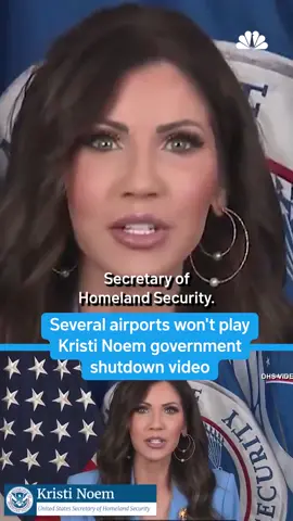Bay Area airports and others around the country are refusing to play a video with a message from Homeland Security Secretary Kristi Noem in which she blames Democrats for the federal government shutdown and its impacts on TSA operations because of its political content.⁠ ⁠