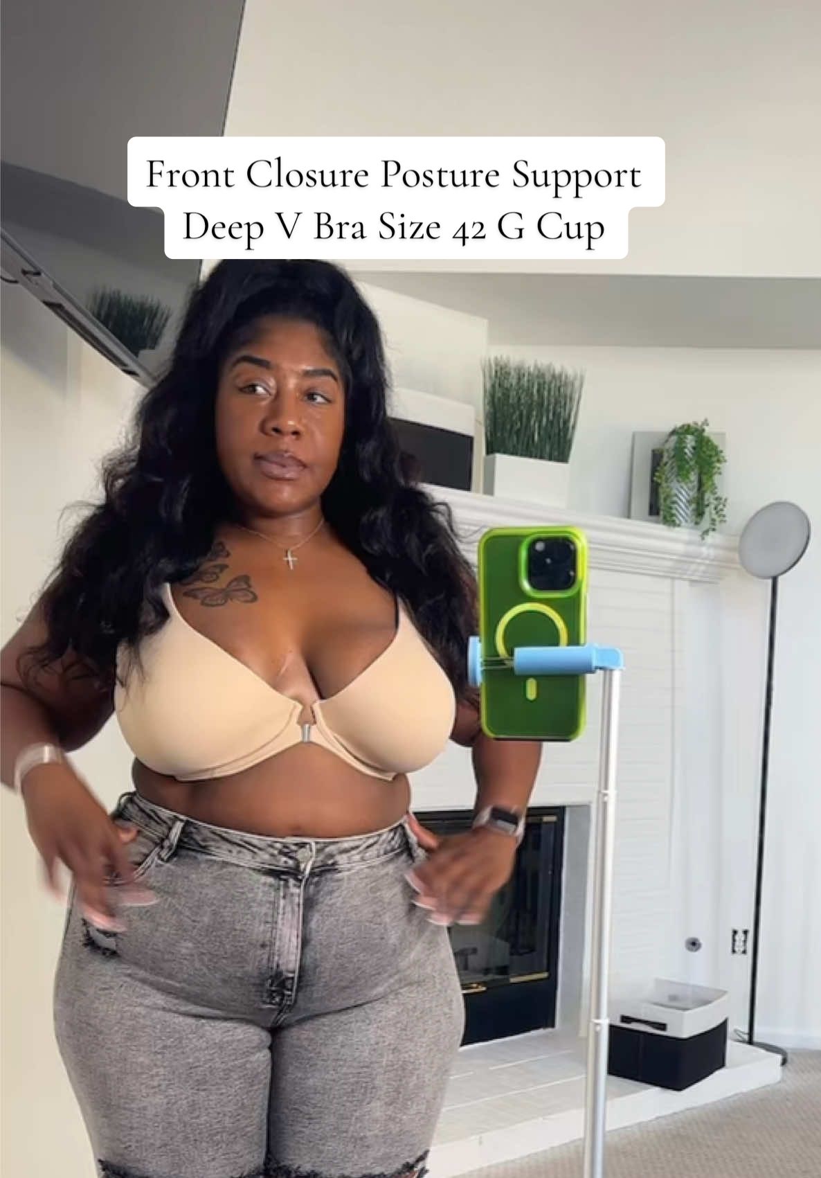 A front closure bra that gives you back support and they have the bigger cup sizes!!! ##tiktokshopcreatorpicks##bra##deepvbra