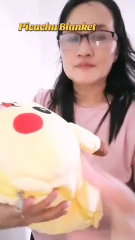 Cute+comfy in one Soft picachu pillow blanket #ComfyBuddies  #PillowBlanket  #TravelEssential  #GiftIdea  #TikTokFinds 