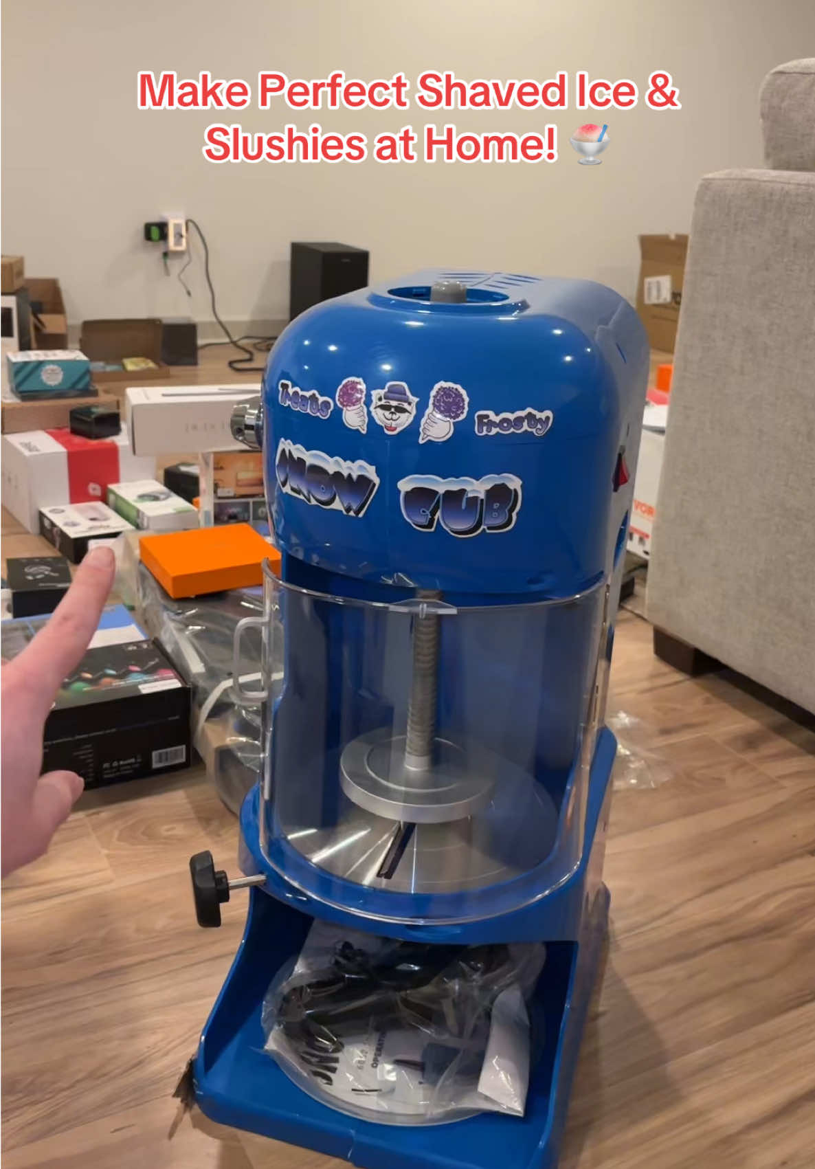 Create snow cones, slushies, and frozen cocktails like a pro! 🍹 The Great Northern Shaved Ice Machine makes fluffy, perfect ice in seconds. Adjustable texture, powerful motor, and easy to use. Your ultimate summer entertainment machine! ❄️ #ShavedIce #SlushieMaker #SummerTreats #PartyEssentials #FrozenDrinks 