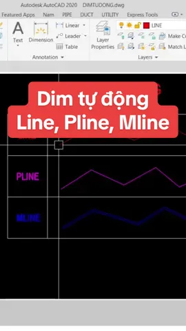 Lisp Dim kích thước tự động LINE, PLINE, MLINE trong CAD siêu nhanh #autocad #lispcad #dimtudong #anhmecad 