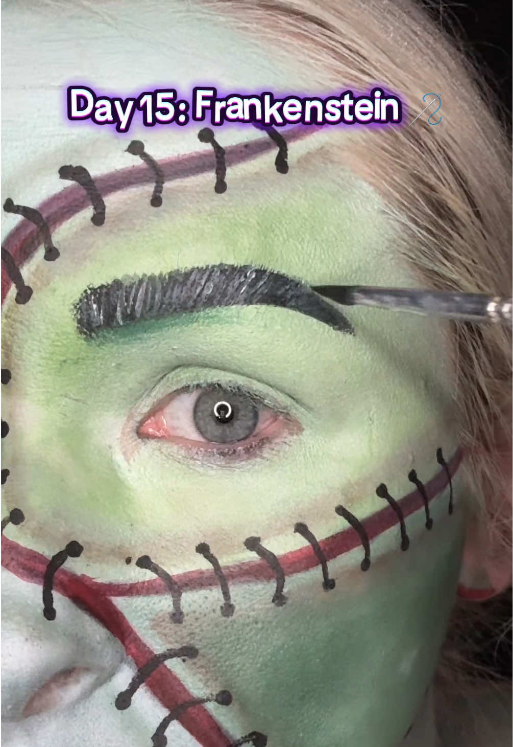 31 Days Of Halloween: Day 15 Frankenstein 🧟 #makeuptutorial #frankesteinmakeup #frankestein #makeup #makeuptransformation 