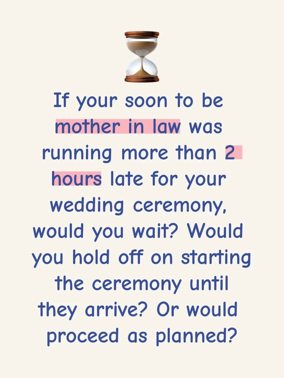 As a photographer lateness sometimes happens at weddings, but what would you do if the person running late is one of your VIPs like parents or children? Would you wait or proceed as planned? 