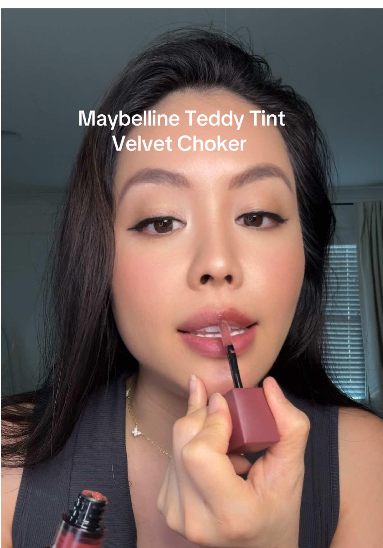 The Maybelline Teddy Tint in velvet choker is my new lip obsession  it goes on like a gloss, feels super comfy, and leaves a satin matte stain that actually lasts. @Maybelline NY #maybellinepartner #maybellineteddytint #teddytint #lipstain #maybelline 