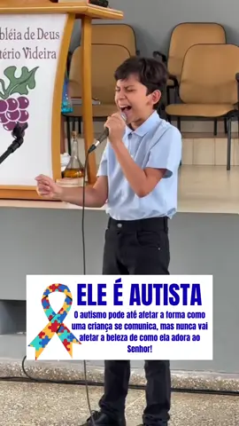 Ele é autista, mas o diagnóstico não tirou dele a paixão pelo Senhor Jesus! #autismonaigreja #autismo #autista 