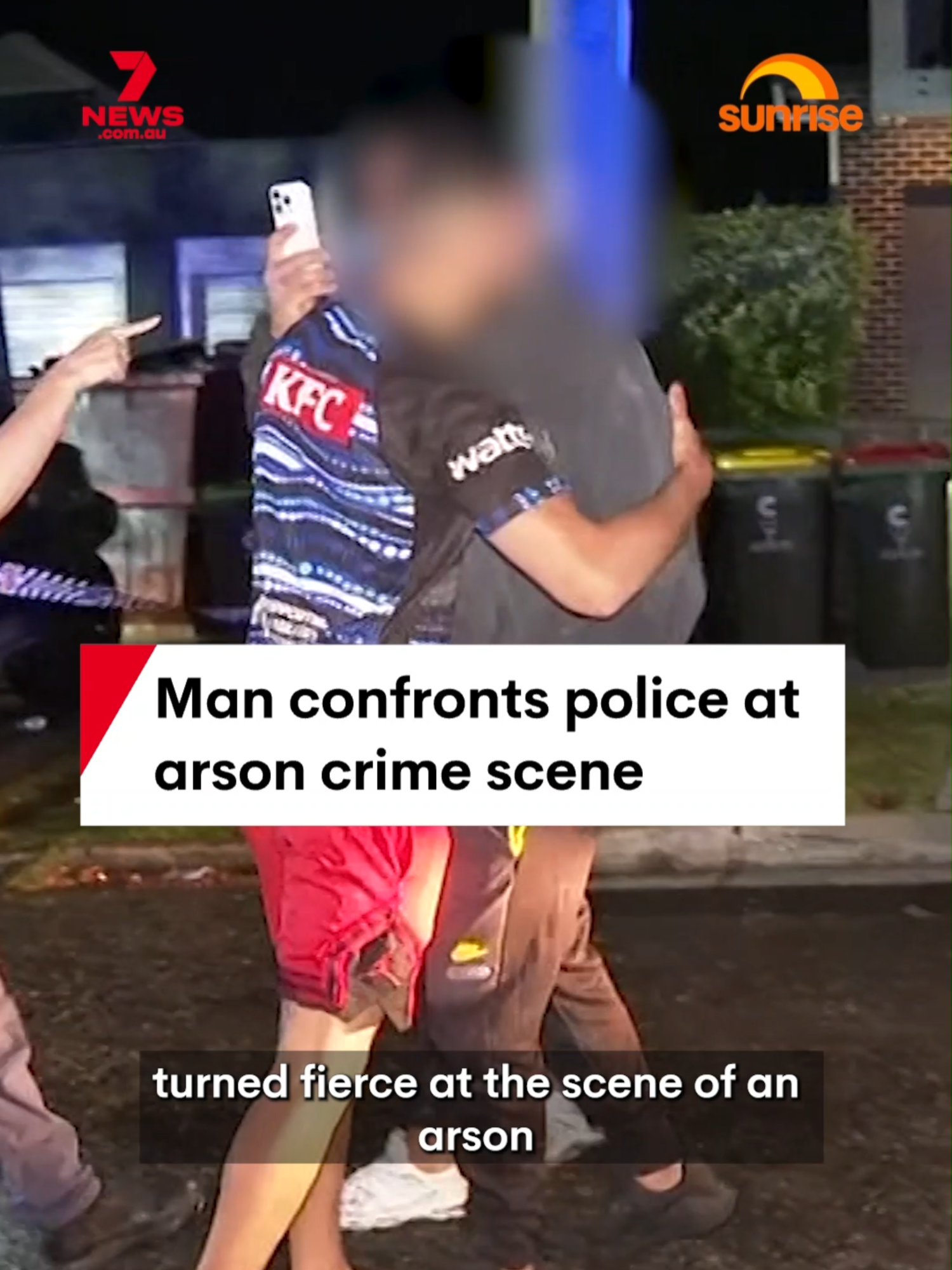 A man has confronted police while they were investigating an arson attack on three vehicles in South Wentworthville in Sydney's west. #arson #confrontation #police #crimescene #investigation
