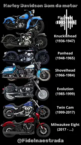 Evolução dos sons dos motores Harley Davidson!! 🏍️ Me diz nos comentários o seu preferido 🔥🔥🔥 #harleydavidson #enginesound #motor #musica #fyp 