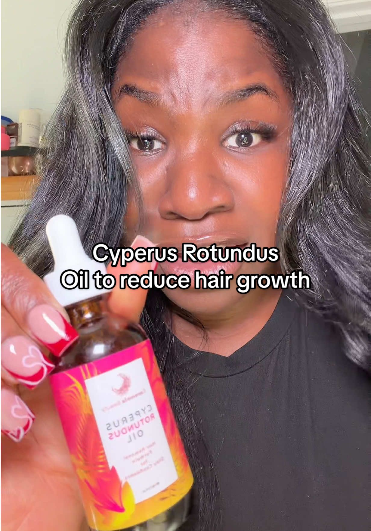 Secret to eliminating those unwanted hairs 🤯  #chinhair #hairtok #cyperusrotundusoil #hairremoval #tiktokmademebuyit 