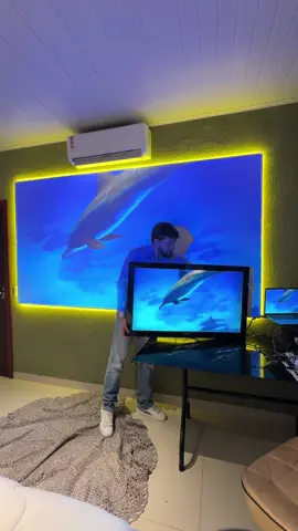 Tv 42” vs 120” do projetor ID do projetor loja oficial shopee: BBH-VQE-FKH #projetor #cineencasa #bettdow 