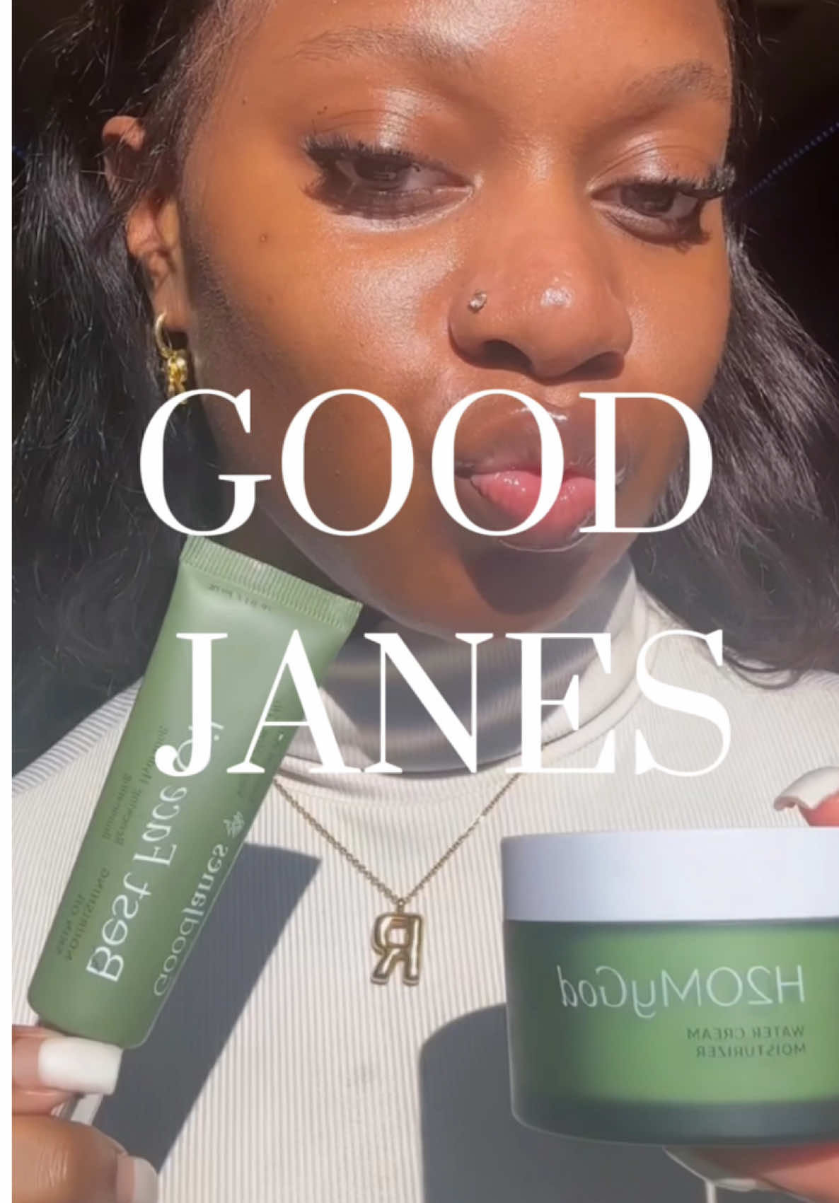 I love the Goodjanes best face oil and h20OhMyGosh cream because they are 100% vegan ( so it is very gentle on your skin) and SUPER hydrating, this is the key to a glowy base for your makeup!  #goodjanes #makeup #skincare @GoodJanes Beauty 