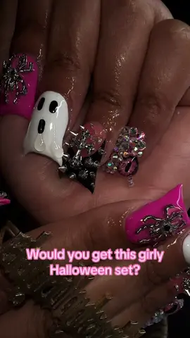 Rate the set 1-10💗👻 #fyp #fypシ #foryou #nailsartvideos #newset #nail #halloween #halloweennails #nailart #nailtech #nailinspo #nailtok #nailtutorial 