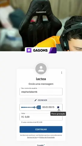 Gago trollou Lactea AO VIVO! | #gagoms #livepix #trollagem #lactea 