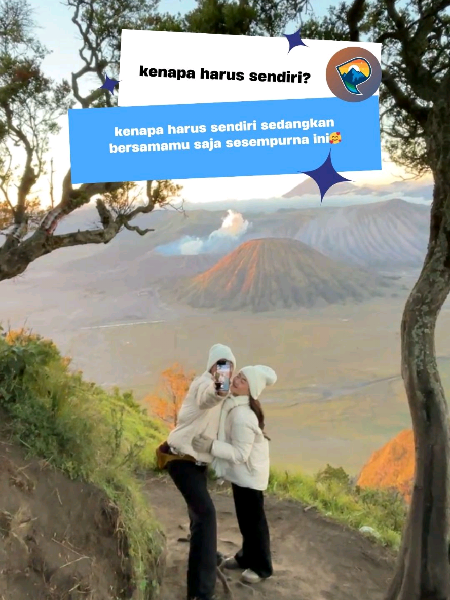 kenapa harus sendiri? sedangkan bersamamu saja sesempurna ini 🥰✨ #bromo #fyp # pakejbromo #bromotrip #pesonawisatamalang 