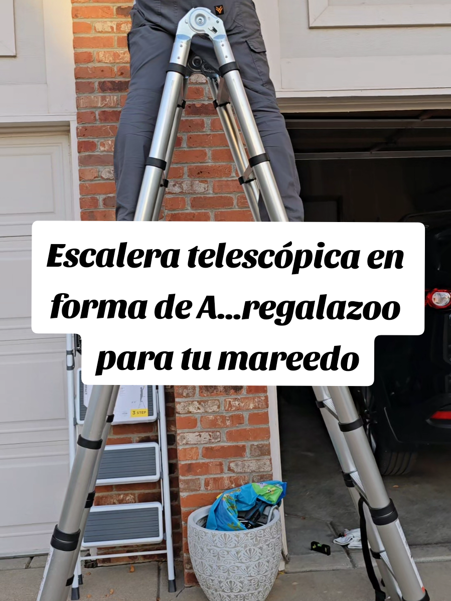 Juguete nuevo para el gringo. La escalera de @Vevor_US  ea 100% segura como todos sus productos #aluminumladder  #multipurposeladder  #telescopingladder  #garagetools  #TikTokShopFallDealsForYou 