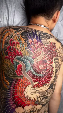 💥Vào màu phượng full lưng cho e zai Ae xem và cảm nhận thực tế nha #xamhinhtainhatban#capcut#tattootokyo #東京タトゥー#xamhinhtokyo 