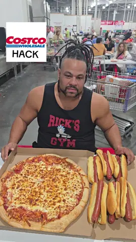 let me know if y'all would try  ? its a lot of food for only $27.29  feed the whole family.  whole cheese pizza 6 hit dogs cookie 6 sodas and a chicken bake . All about 380 grams protein. #foodhack #hack #viralvideo #fyp 