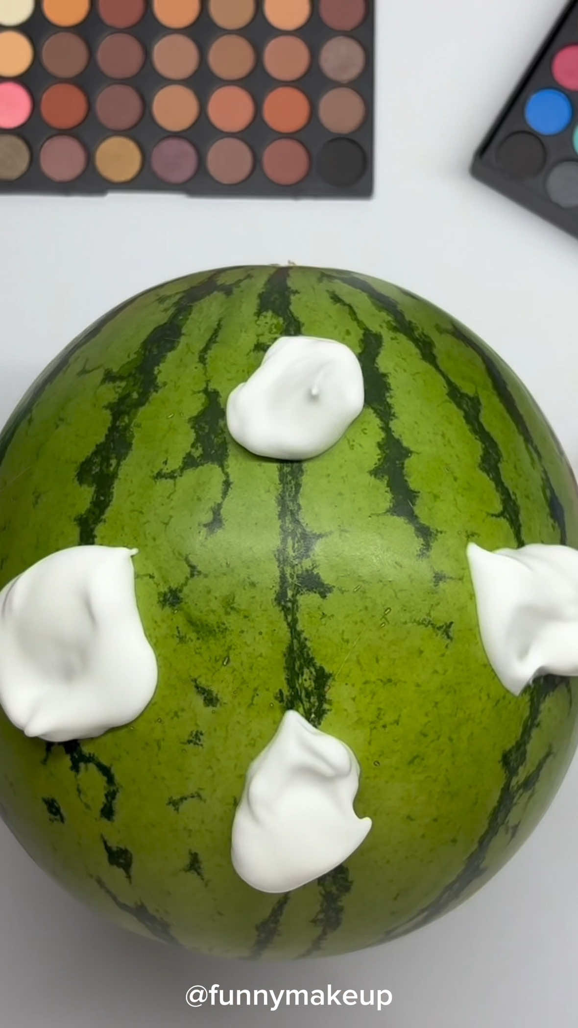 Funny Makeup on Watermelon 🍉 #makeup #makeuponwatermelon #asmrmakeup #satisfying