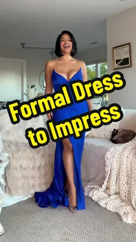 We dress to impress at formal events around here honey 😍 #ad Dress is from @ladyblacktie and is 🔗 in my LTK in the Wedding Guest collection! 💙 #ladyblacktie  #dresstoimpress  #formaldress  #formaldresses 