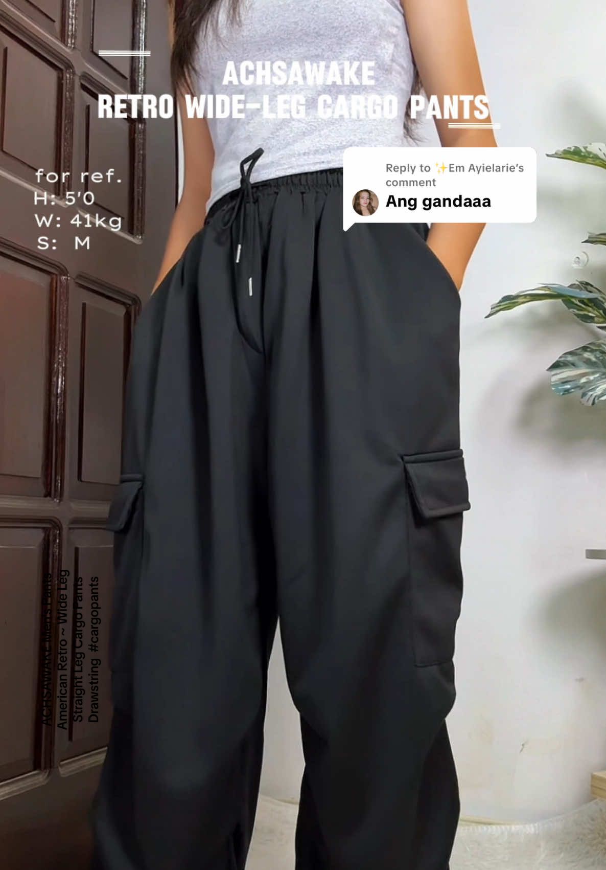 Replying to @✨Em Ayielarie  ACHSAWAKE Men's Pants American Retro ~ Wide Leg Straight Leg Cargo Pants Drawstring  #cargopants #widelegcargopants #sweatpants #baggypants 