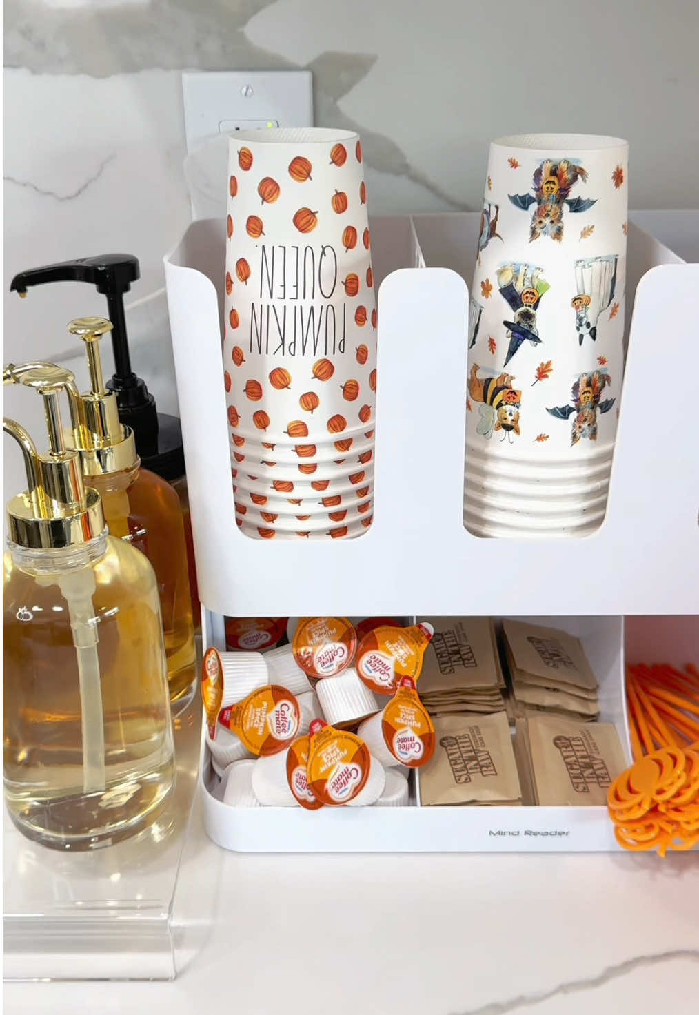 fall coffee bar restock asmr compilation ♡ #restock #asmr #satisfying #organization #CleanTok   