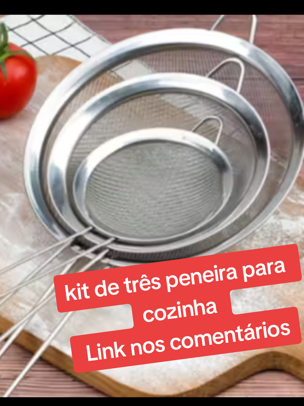Kit de 3 peneira inoxidável para cozinha