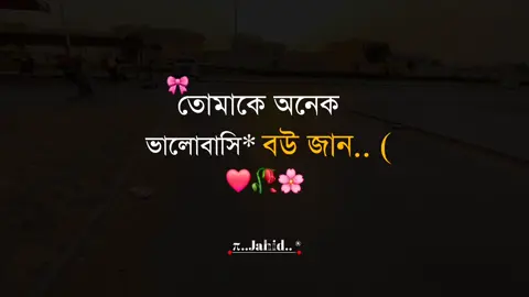 অনেক ভালো বাসি বউ জান 🎀🥀🌸#tiktok #viralvideo #foryoupage #জাহিদ 