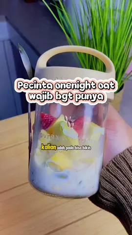 Yg suka one night oat wajib punya gelas kaca oatmeal ini siihh #gelasoatmeal #jaroatmeal #gelaskacatutup 