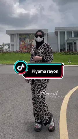Piyama rayon premium ✨🌼🖤 #piyama #setrayon 