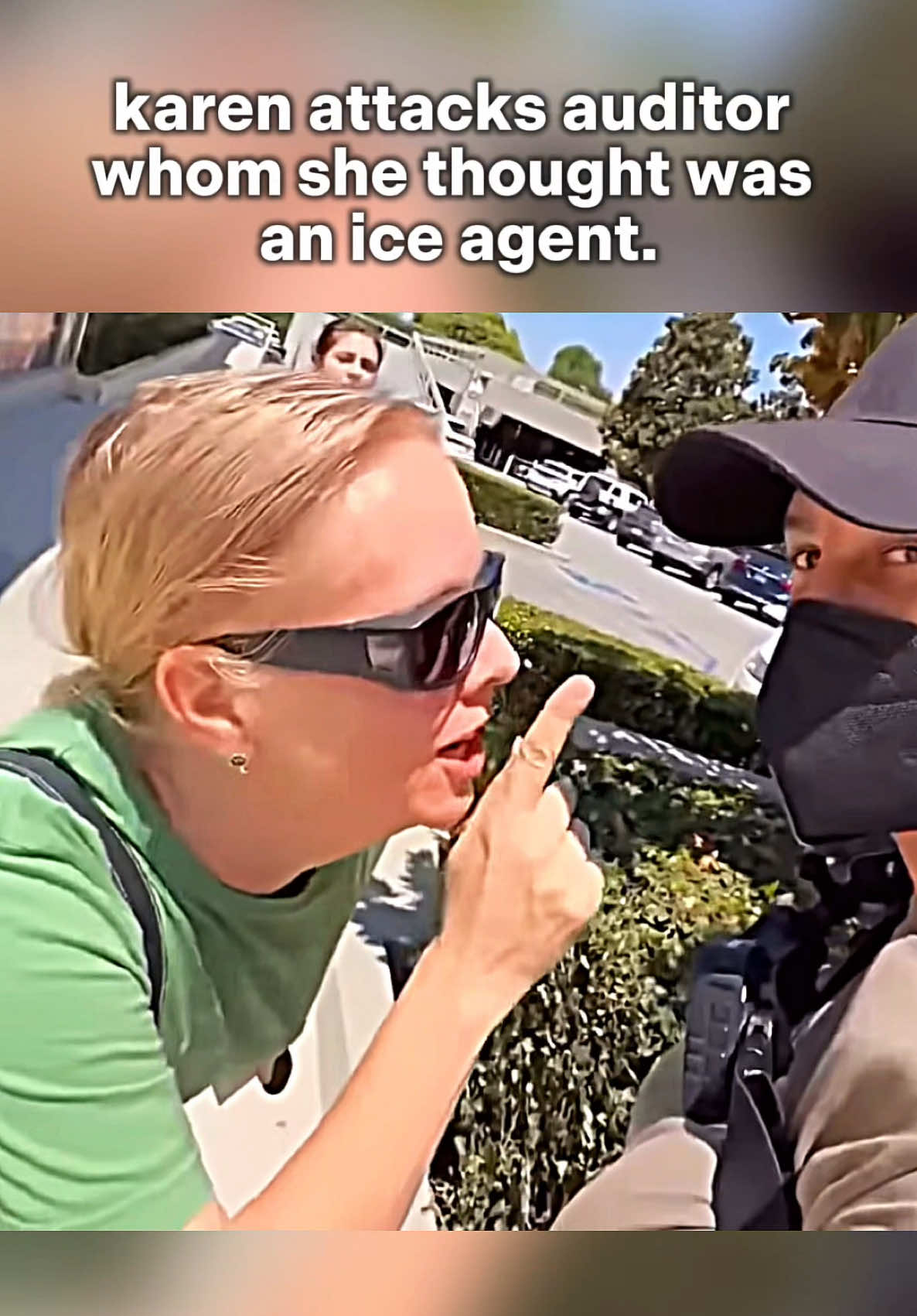 crazy karen attacks and assaults auditor whom she thought was an ice agent. #karen #karensoftiktok 