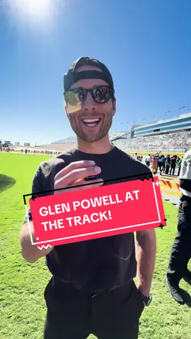 Glen Powell is race-ready! Watch him in the @RunningManMovie in theaters on November 14! ⛽️ #NASCAR #glenpowell #RunningManMovie 