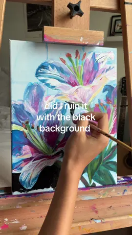 I kinda wish I did blue but it makes the colors pop #art #painting #flowers